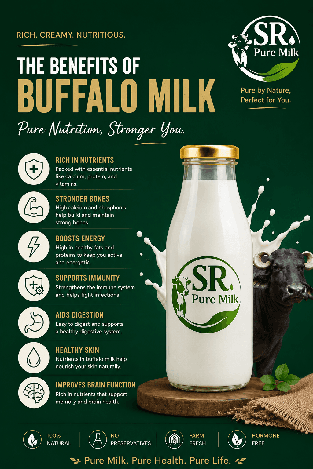 Premium Buffalo Gold Milk — Natural texture