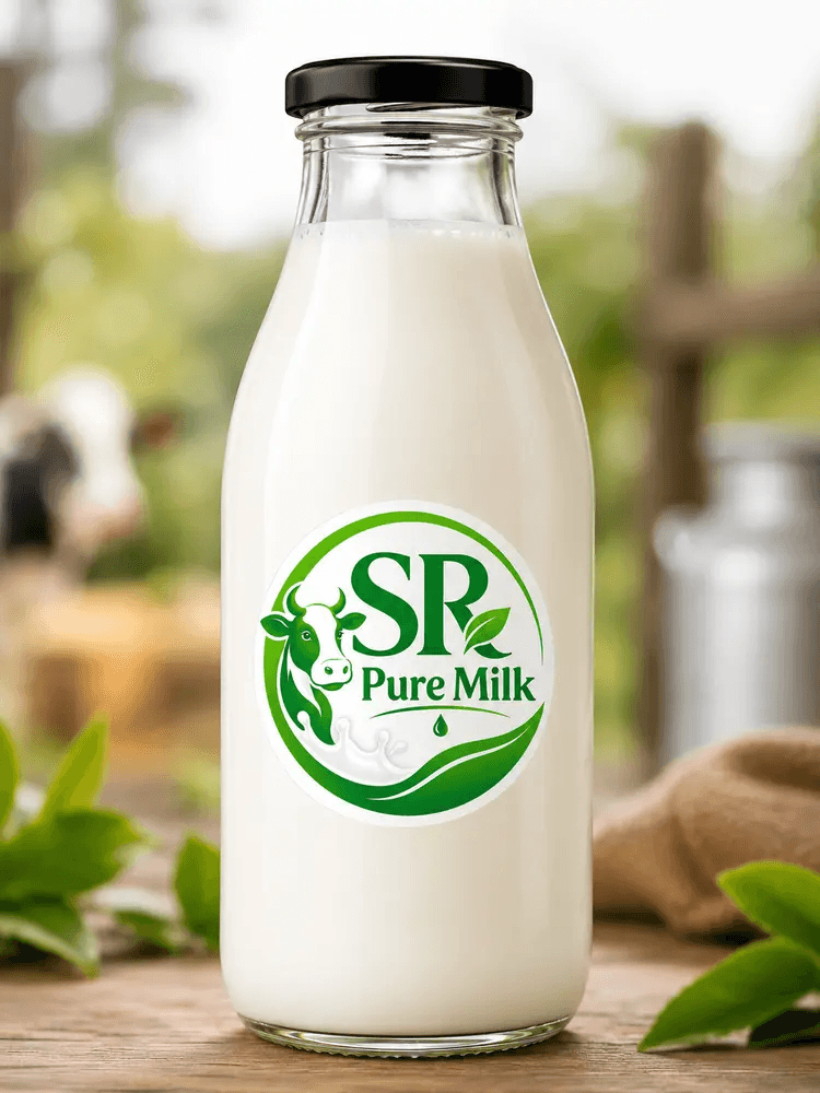 SR Pure Milk Raw Cow Milk bottle